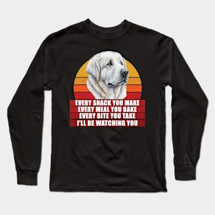 Great Pyrenees dog I'll Be Watching You Dog Owners Vintage Long Sleeve T-Shirt